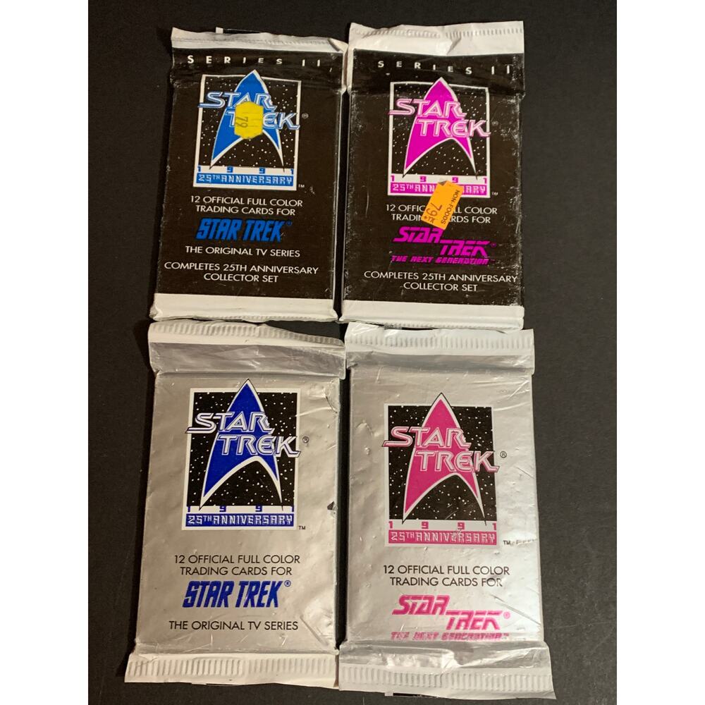 1991 Impel Star Trek 25th Anniversary Sealed Trading Card Packs Set of 4
